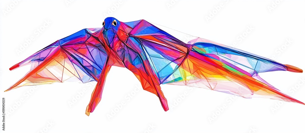 Fototapeta premium Abstract colorful polygonal bat design.