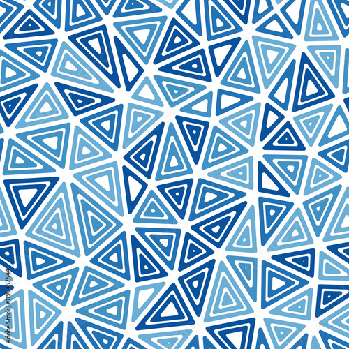 Triangles Background. Medium shape size. Multiple repeated inner triangles. Mono tone style. Repeatable pattern. Beautiful vector tiles. Seamless vector illustration.