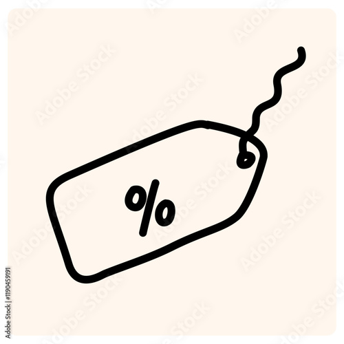 empty price tags, hand-drawn in doodle style
