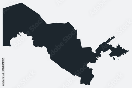 Uzbekistan map. Just a simple border map. Shape of the country. Flat blank Uzbekistan outline. Vector boundary illustration.