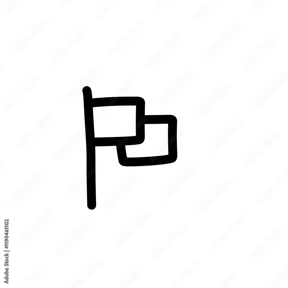 hand drawn flag outline