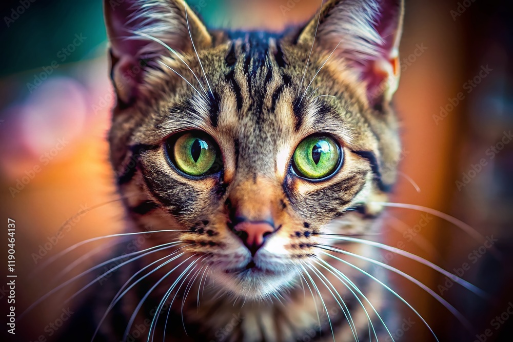 Adorable Kitten Close-Up: Macro Shot of Fluffy Tabby Cat for T-Shirt Design Adorable Kitten Close-Up: Macro Shot of Fluffy Tabby Cat for T-Shirt Design