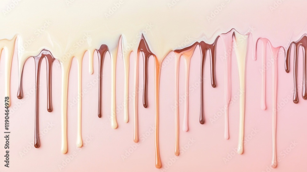 Soft and Creamy Chocolate and Caramel Dripping Design Background Soft and Creamy Chocolate and Caramel Dripping Design Background
