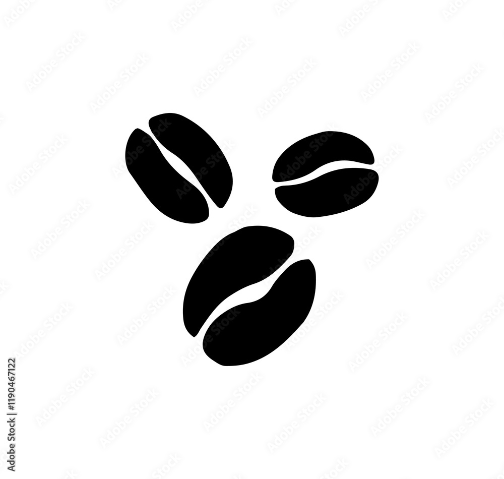 コーヒー豆_線画 コーヒー豆_線画