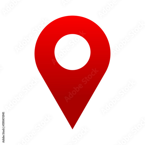 A red location pin icon, widely used in maps, vector art illustration.