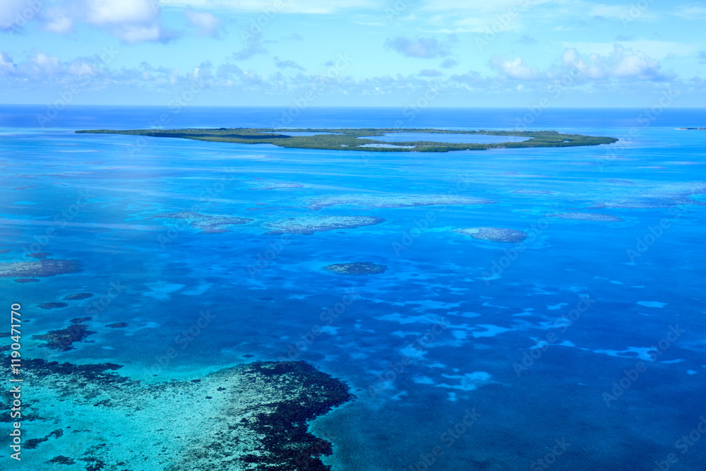 Obraz premium Aerial view of the Belize Barrier Reef