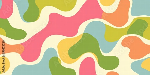 Wallpaper Mural Colorful Abstract Wavy Pattern with Soft Shapes and Organic Forms Torontodigital.ca