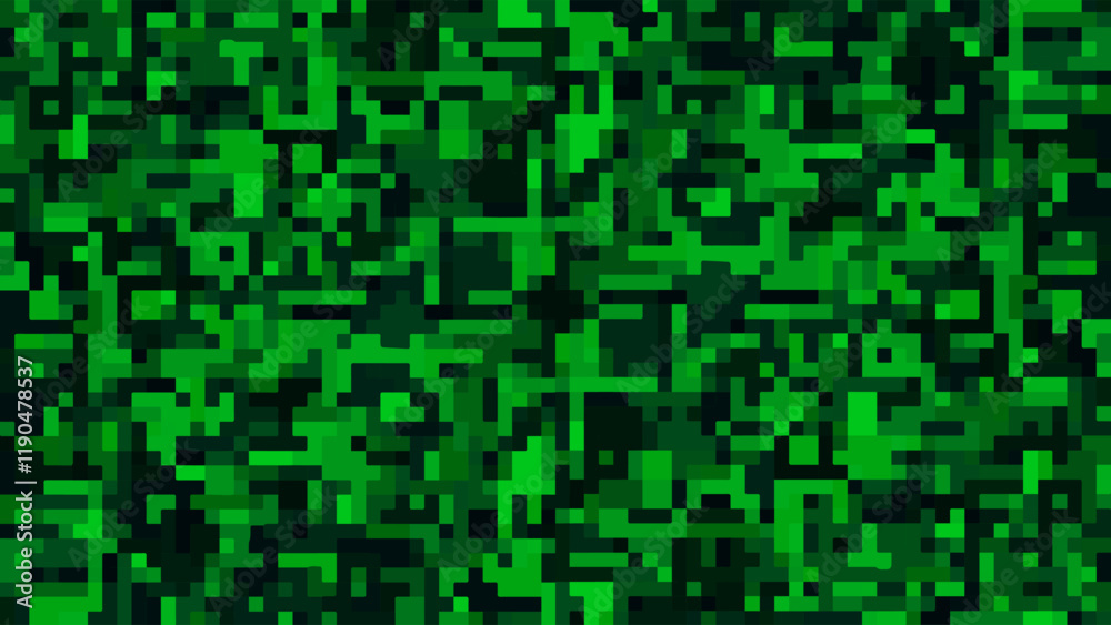 Fototapeta premium ABSTRACT ILLUSTRATION CUBE GREEN COLOR. DIGITAL BUSINESS BACKGROUND MOSAIC GRID DESIGN VECTOR 