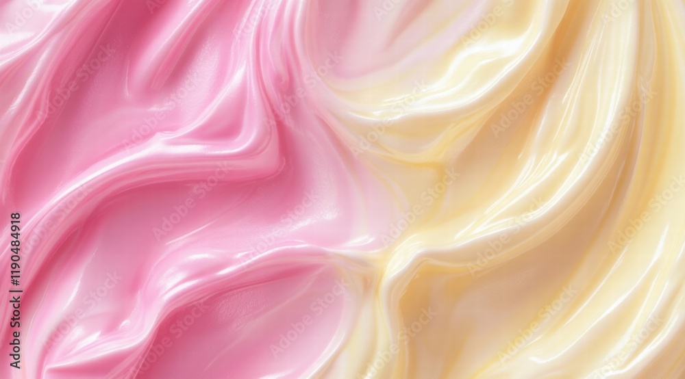 Obraz premium Colorful pastel swirls of creamy ice cream-like texture in the background