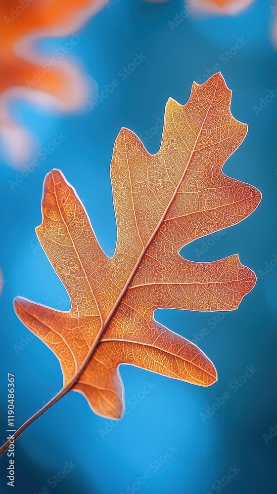 Fototapeta premium Autumn leaves falling in sunny park nature photography bright seasonal scenery vibrant outdoor environment
