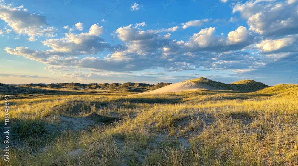 Stunning Sand Dunes Landscape at Golden Hour Stunning Sand Dunes Landscape at Golden Hour