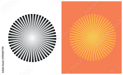 Background from sunburst yellow and orange 