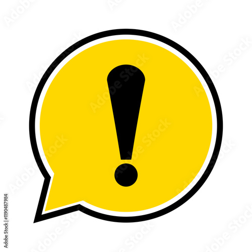 Attention icon sign with exclamation mark symbol. Warning, danger, precaution, alert icon. Yellow hazard icon design