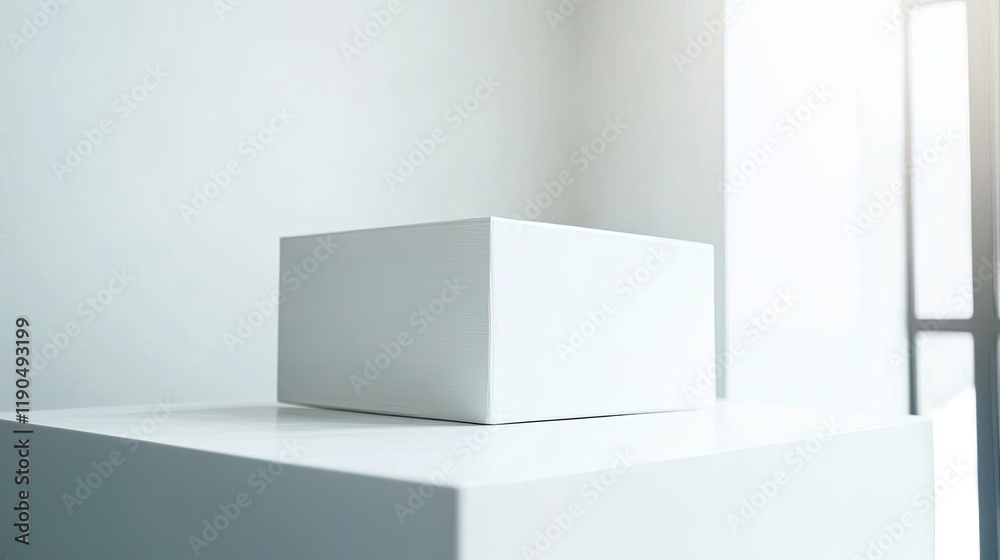 Minimalist White Container Displayed in a High-End Studio Setting, Highlighting Elegant Simplicity Minimalist White Container Displayed in a High-End Studio Setting, Highlighting Elegant Simplicity
