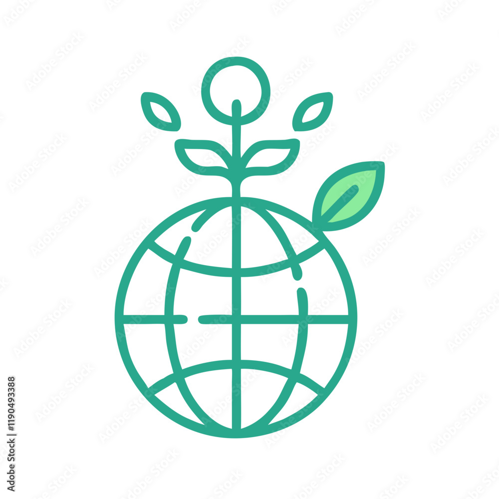 Globe with plant sprouting from the top