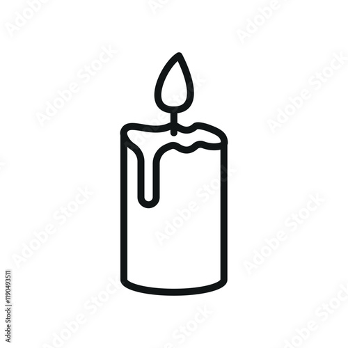 Candle icon with a minimalist and modern look, perfect for capturing attention in wellness, aromatherapy, or lifestyle-themed projects