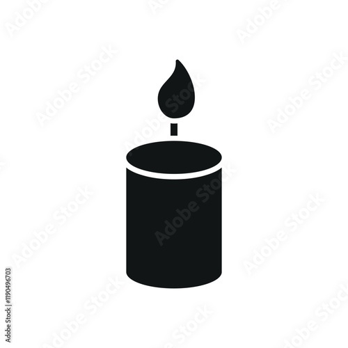 Candle icon with a minimalist and modern look, perfect for capturing attention in wellness, aromatherapy, or lifestyle-themed projects