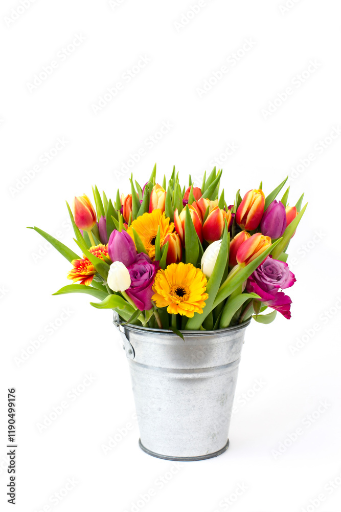 custom made wallpaper toronto digitalflowers in a bucket on white background