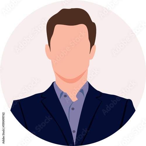 Businessman faceless avatar, icon. Vector illustration.