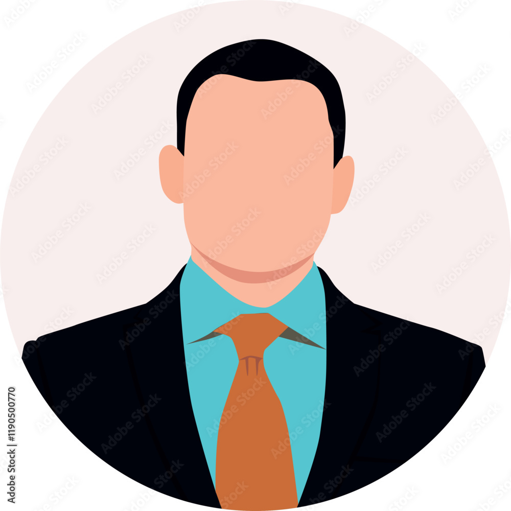 Abstract of faceless avatar of businessman, student or man.  Vector illustration