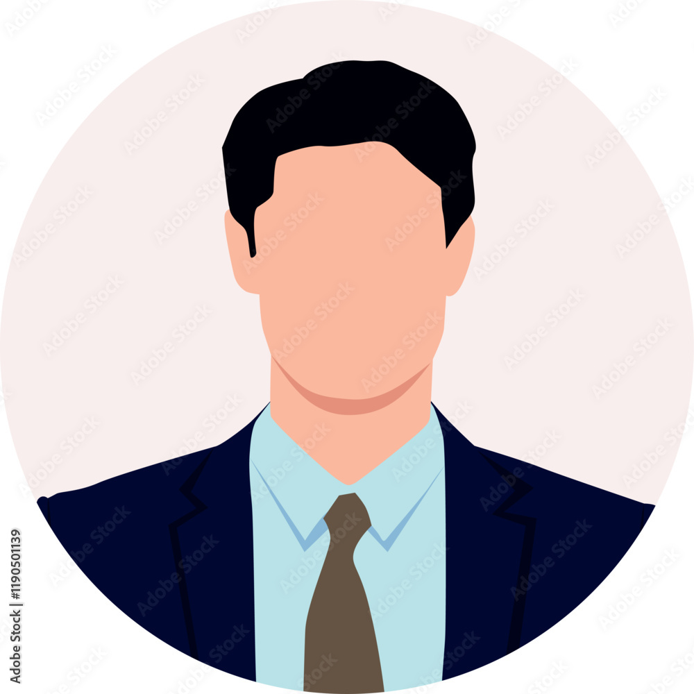Faceless portrait of businessman
in circle. Faceless portrait of businessman
in circle.