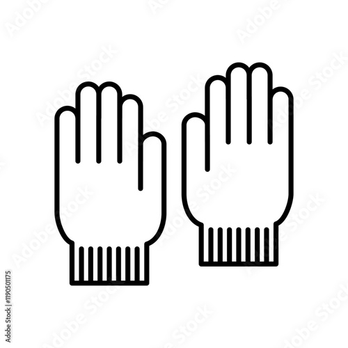 Illustration or icon of working or gardening gloves