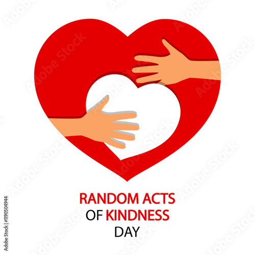 Random acts of kindness day heart, vector art illustration.