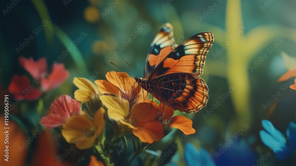 Obraz premium Close-up of butterfly on flower