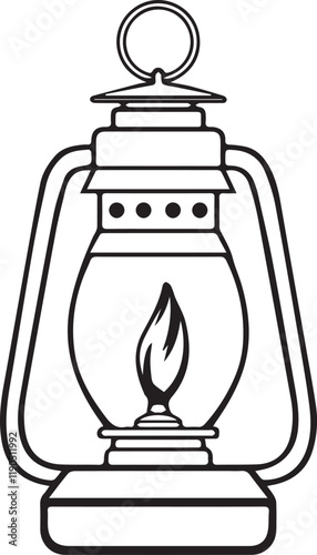 Oil Lamp Black & White 