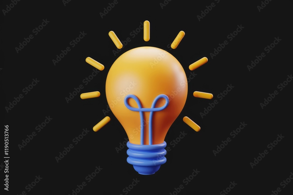 A 3D-rendered illustration of a bright yellow lightbulb symbolizing ideas and innovation. A 3D-rendered illustration of a bright yellow lightbulb symbolizing ideas and innovation.