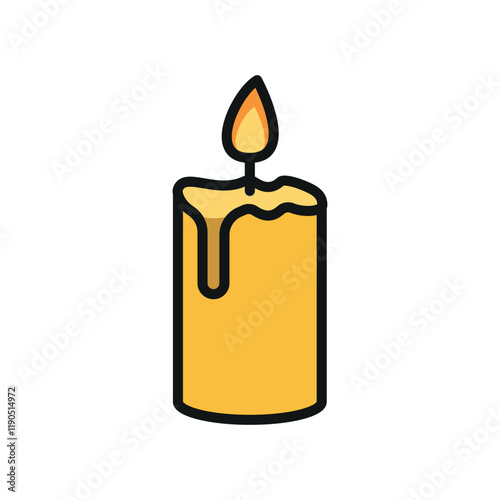 Candle icon with a minimalist and modern look, perfect for capturing attention in wellness, aromatherapy, or lifestyle-themed projects