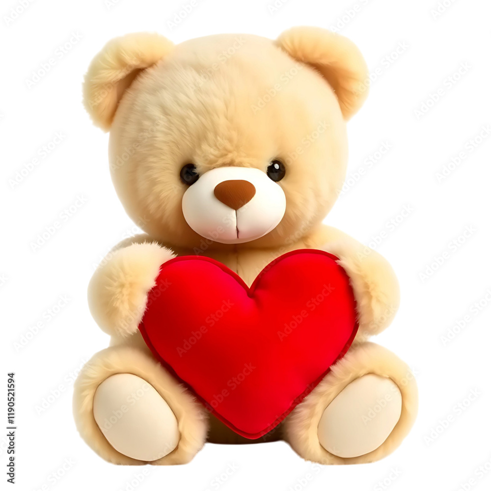 Classic teddy bear with a red ribbon, perfect for Valentine’s Day Classic teddy bear with a red ribbon, perfect for Valentine’s Day
