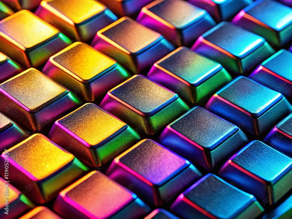 Close-up Macro Shot of Colorful Computer Keyboard Keys - Detailed Texture and Design Close-up Macro Shot of Colorful Computer Keyboard Keys - Detailed Texture and Design
