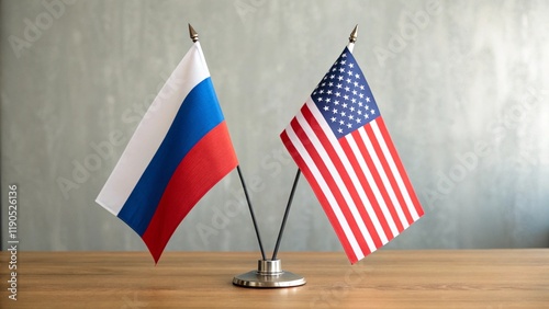 us and russia flags symbolizing international relations