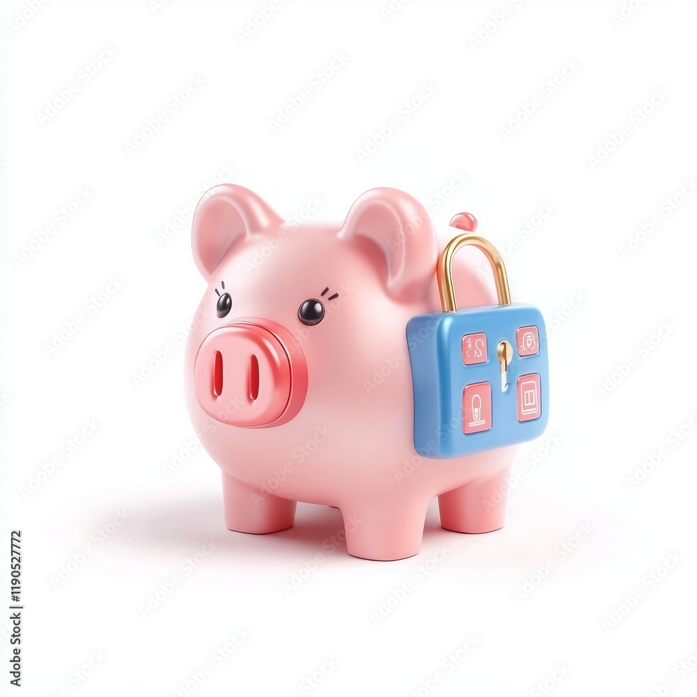 Obraz premium Piggy bank with a blue briefcase, representing savings and finance.