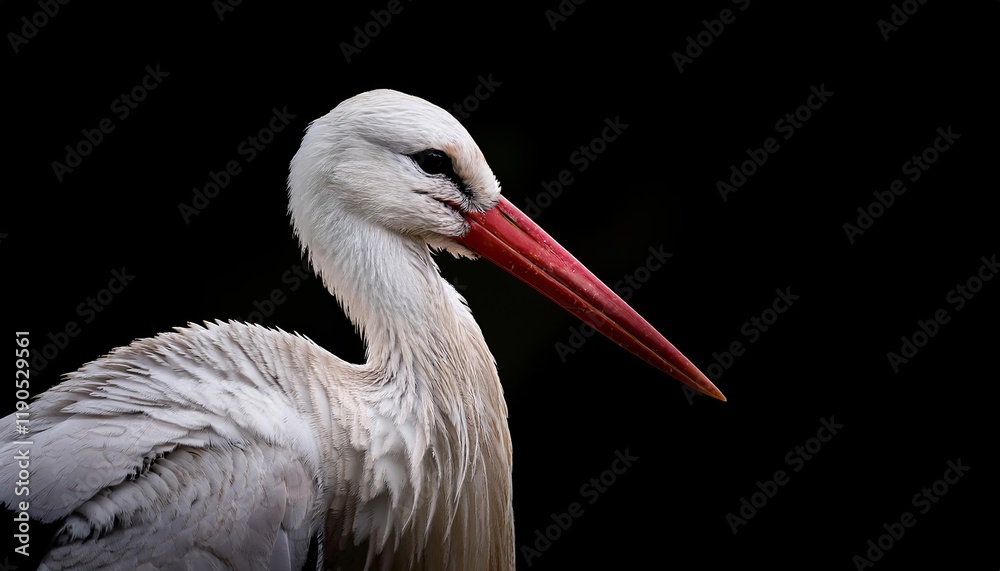 Fototapeta premium Stork on a black background