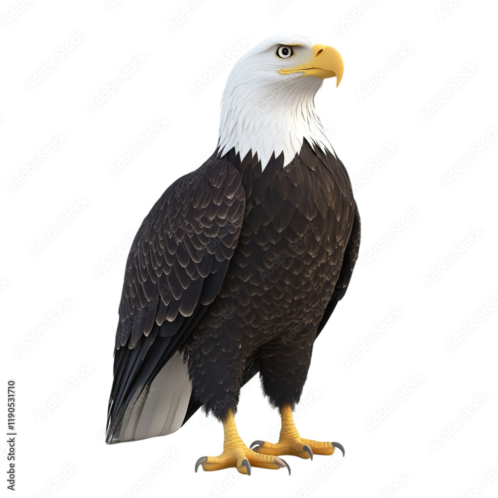 Obraz premium Majestic Bald Eagle Proudly Standing Tall Powerful Bird of Prey American Symbol