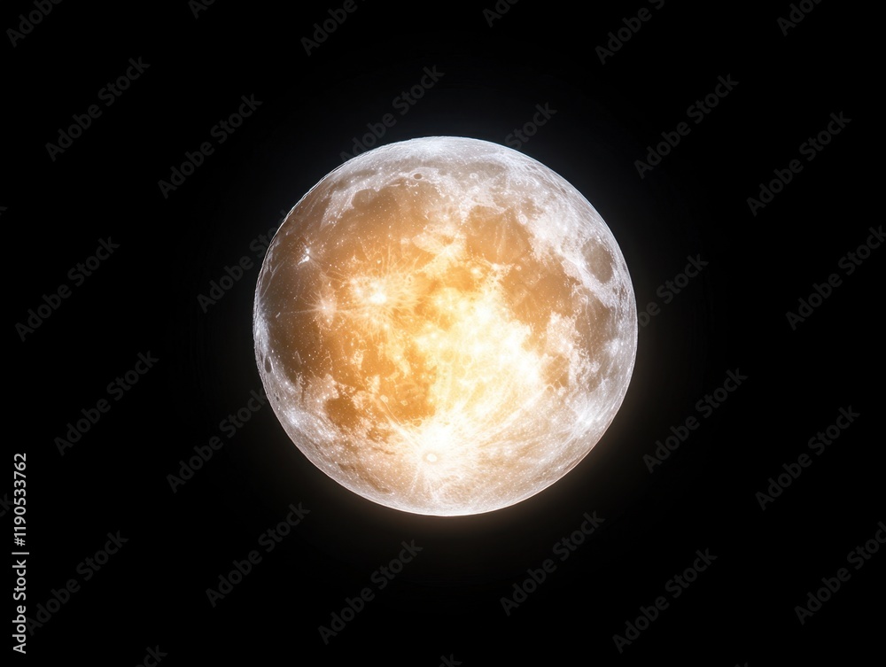 The full moon glowing brightly amidst shimmering stars, supernatural light creating a breathtaking nightscape The full moon glowing brightly amidst shimmering stars, supernatural light creating a breathtaking nightscape