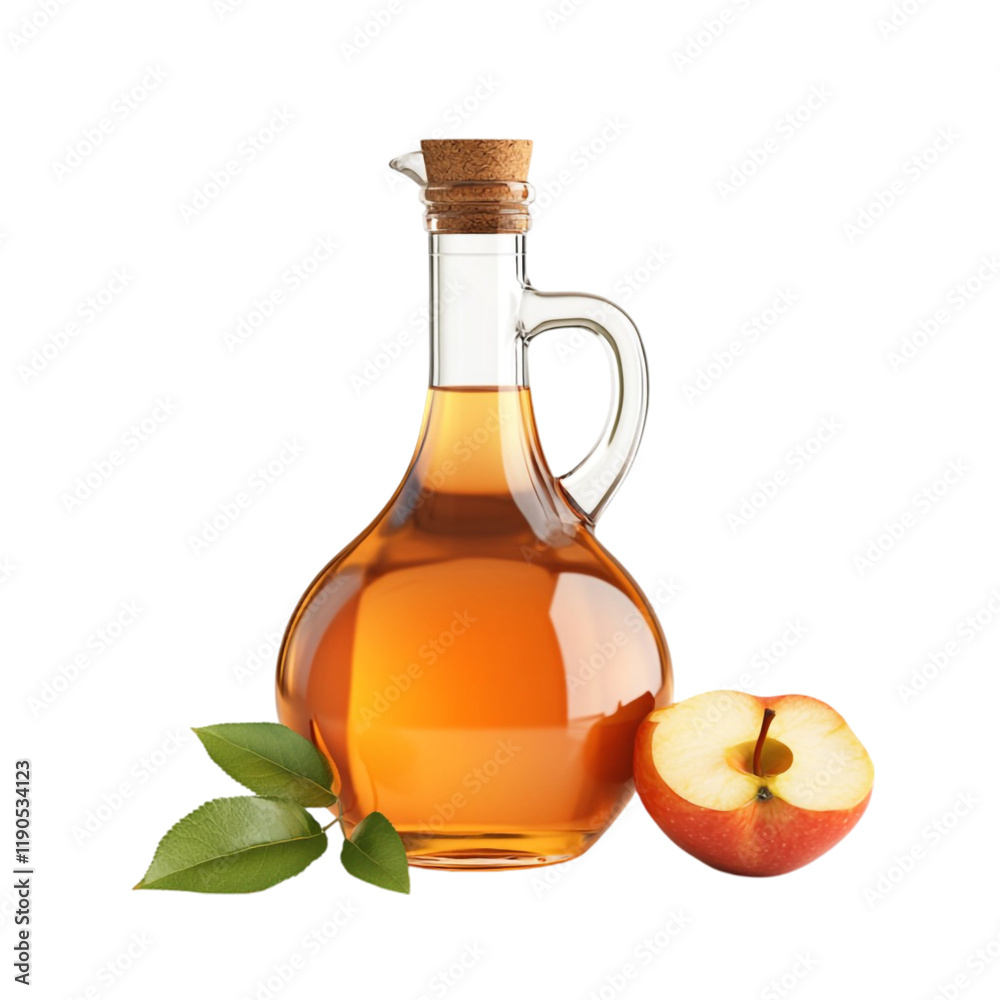 Refreshing Apple Cider in a Glass Bottle with Apple Slice and Leaves Natural Goodness Refreshing Apple Cider in a Glass Bottle with Apple Slice and Leaves Natural Goodness