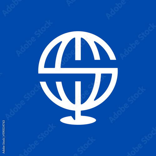 The logo is an illustration of the image of the letter S globe.