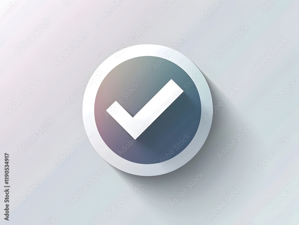 Minimalistic Win Approval Check mark Icon Logo Success Symbol