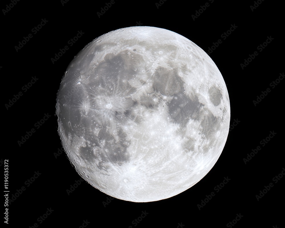 A luminous full moon casting radiant beams across the heavens, vibrant stars glittering in perfect harmony A luminous full moon casting radiant beams across the heavens, vibrant stars glittering in perfect harmony