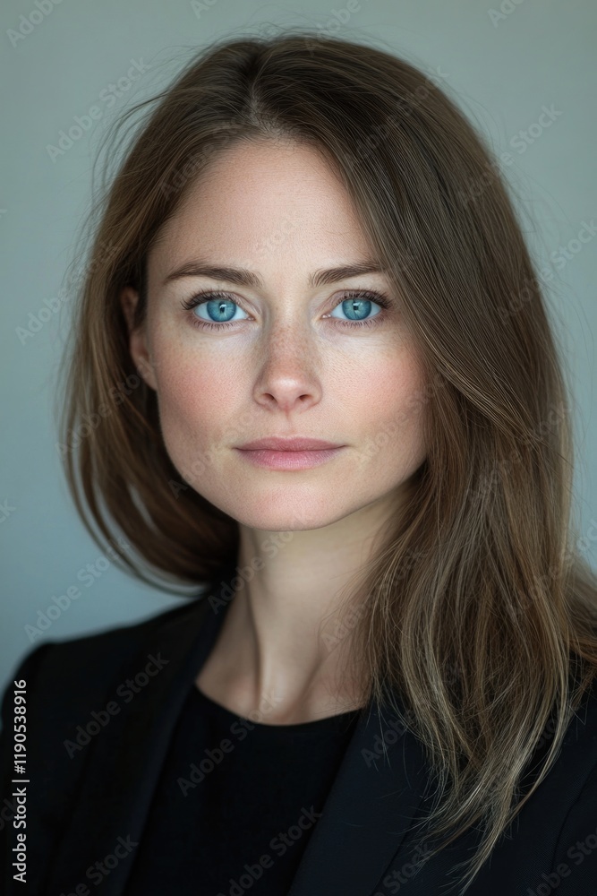 Woman with blue eyes close-up Woman with blue eyes close-up