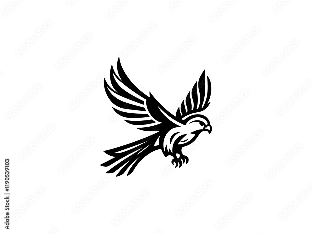 Black and White line art falcon design vector,,,, Black and White line art falcon design vector,,,,