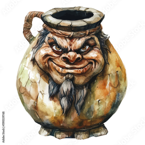 A watercolor of Grog, isolated on a white background. Grog vector.

