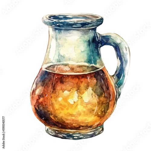 A watercolor of Grog, isolated on a white background. Grog vector.

