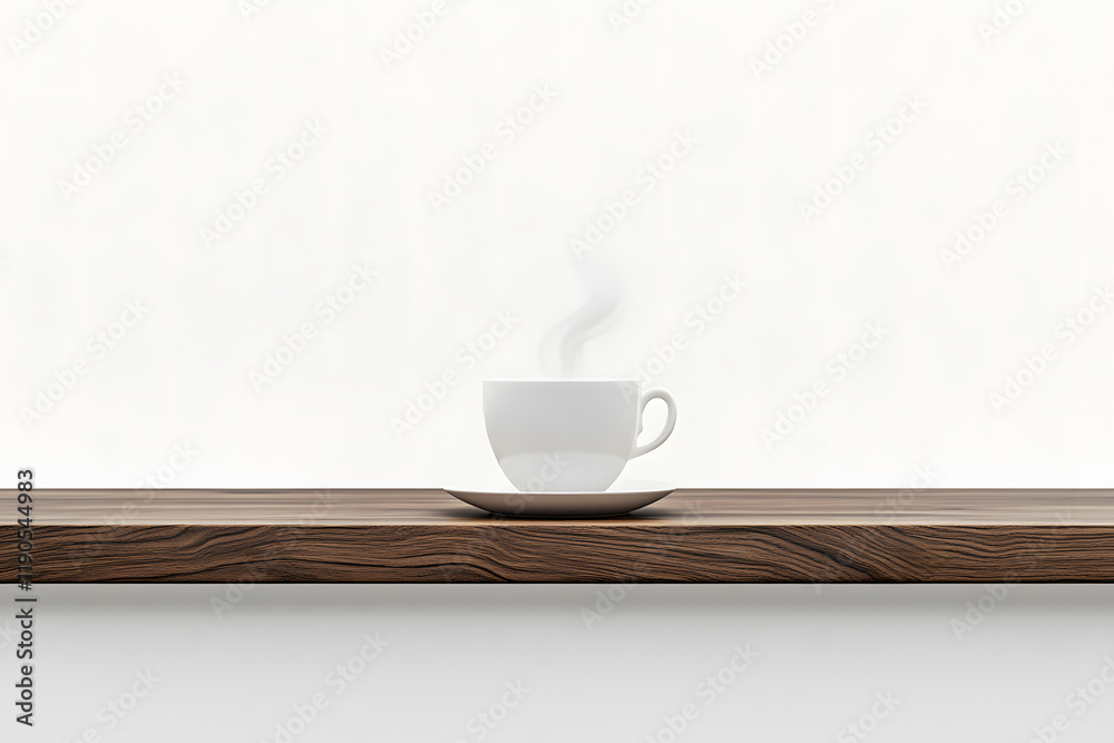Steaming coffee cup resting on square wooden tray, capturing sharp surface details and rich morning aroma, isolated on white background for cafe, breakfast, or rustic kitchen themes. Steaming coffee cup resting on square wooden tray, capturing sharp surface details and rich morning aroma, isolated on white background for cafe, breakfast, or rustic kitchen themes.