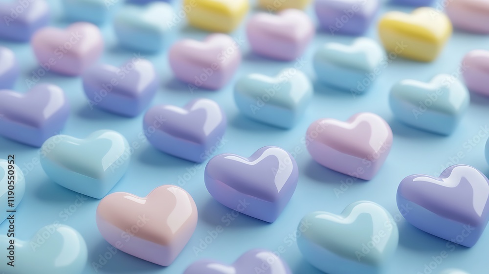Pastel Hearts Arranged In A Repeating Pattern Pastel Hearts Arranged In A Repeating Pattern