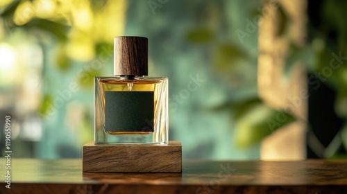 Perfume on Wooden Table