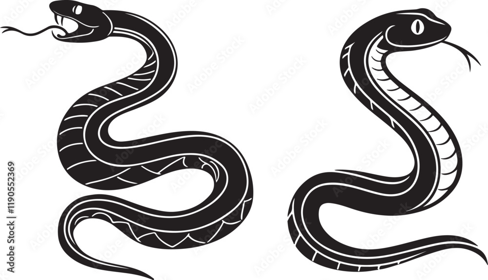 Obraz premium black and white snake